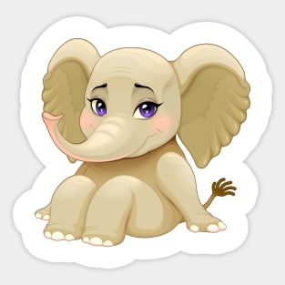Baby elephant with cute eyes Sticker